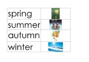 English worksheet: flashcards-seasons