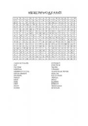 English Worksheet: Health Word Find