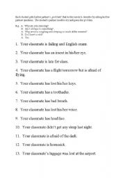 English Worksheet: Guess Your Problem