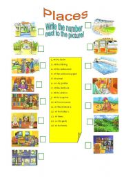 English Worksheet: Places