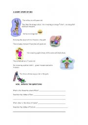 READING COMPREHENSION ABOUT CLOTHES, ELEMENTARY