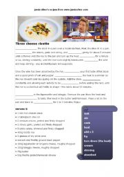 English Worksheet: Jamie Olivers recipe