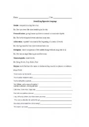 English Worksheet: Figures of Speech