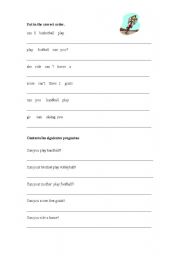 English Worksheet: CAN YOU PLAY FOOTBALL?