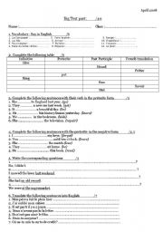 English Worksheet: test