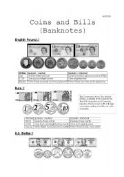 English Worksheet: Bills and Coins