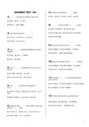 English Worksheet: Grammar test 04   with answer keys