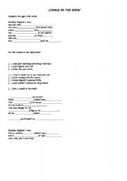English Worksheet: Candle in the wind