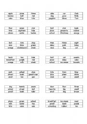 English worksheet: three in line