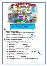 English Worksheet: PREPOSITIONS