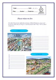 English Worksheet: Places where we live