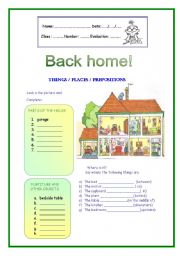 English Worksheet: Back Home