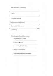English worksheet: Present Simple & Continuous exercises