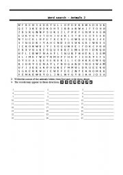 English Worksheet: wordsearch-animals part 2