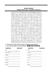 English Worksheet: wordsearch-irregverbs