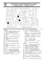 English Worksheet: crossword puzzle-irregular -verbs