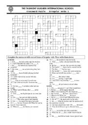 crossword puzzle-irregular -verbs