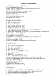 English Worksheet: FCE Questions