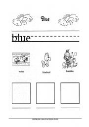 English worksheet: Color Blue