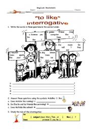 English Worksheet: Interrogative of 