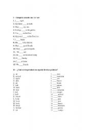 English Worksheet: Am Is Are Excersise