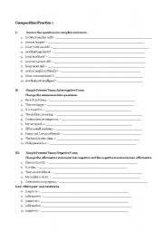 English worksheet: is/are statements and questions