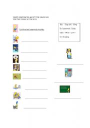 English worksheet: Routines - The Simpsons