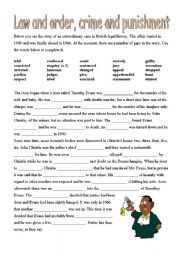 English Worksheet: Law and order, crome and punishment