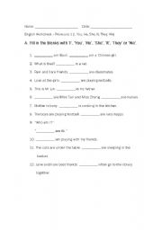 English worksheet: Pronouns