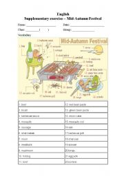 English Worksheet: mid autumn festival