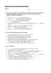 English worksheet: Exam Modal verbs and vocabulary
