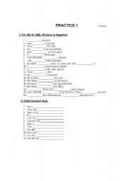 English worksheet: Present Simple TO BE