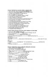 English worksheet: present simple and present continous