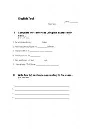 English Worksheet: Expressing Possesion Test