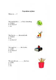 English worksheet: object prepositions
