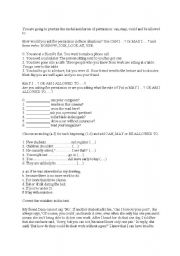 English Worksheet: Modal verbs