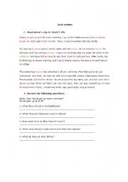 English Worksheet: Daily routine