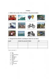 English Worksheet: Vehicles