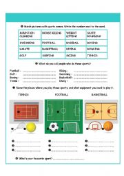 English Worksheet: Sports - part II (tasks)