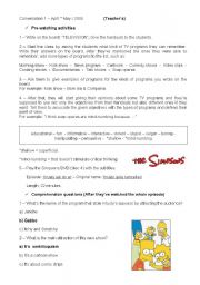 English Worksheet: Conversation class based on the Simpsons episode: Krusty gets kancelled - Krusty sai do ar