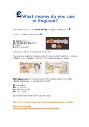 English money: coins and banknotes