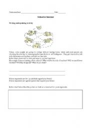 English worksheet: School & Internet