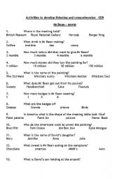 English worksheet: Question for use with Mr Bean-movie- SEN students