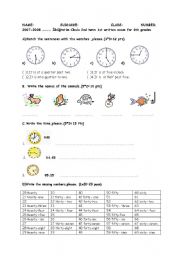 English worksheet: Exam