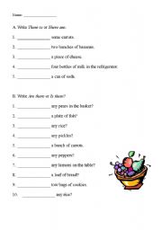 English Worksheet: There is vs. There are