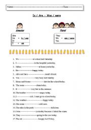 English Worksheet: verb to be