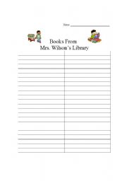 English worksheet: Book Checkout Form