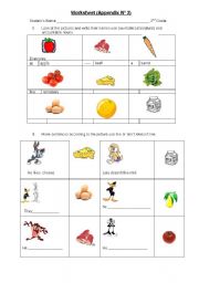 English Worksheet: I like to eat!