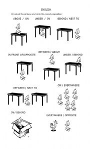 English Worksheet: prepositions of places