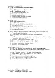 English Worksheet: DIALOGUE COMPLETION PART 2